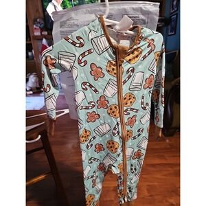 Gingerbread Cookie Teal Bamboo   Zippy Double Zipper 12 To 18  Months